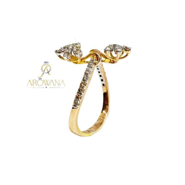 Buy quality Elegant Dual Flower 14 karat Diamond Ring For Women