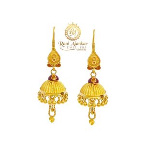 Floral Attraction Gold Hook Jhumka