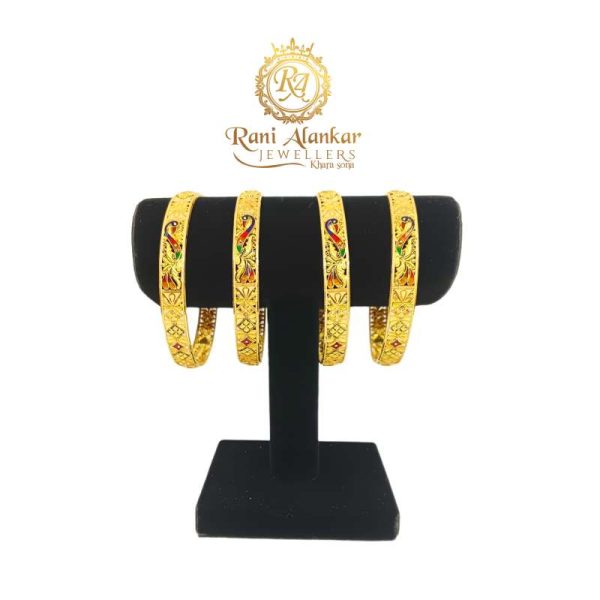 The Traditional Gold Design 4 Bangles Set