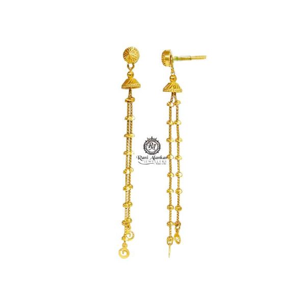 Modern 22 KT Gold Drop Earrings