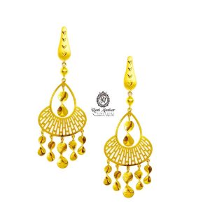 Latest Leaf Top Dangler Gold Earrings Jhala