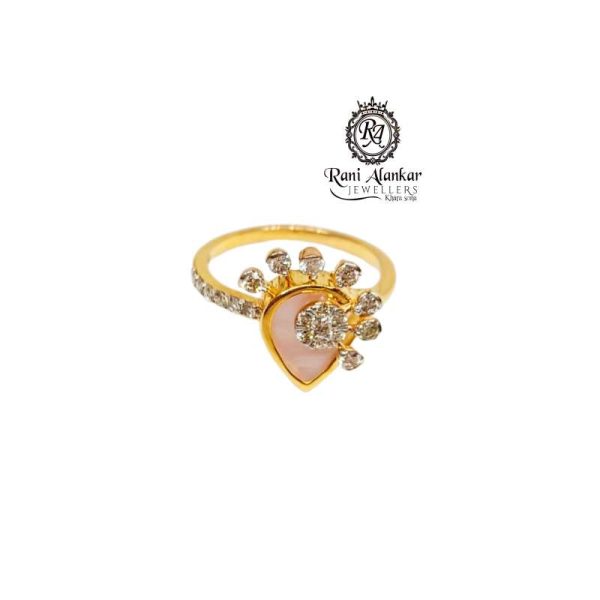 14kt Real Diamond Hard Shap Ring for Woman