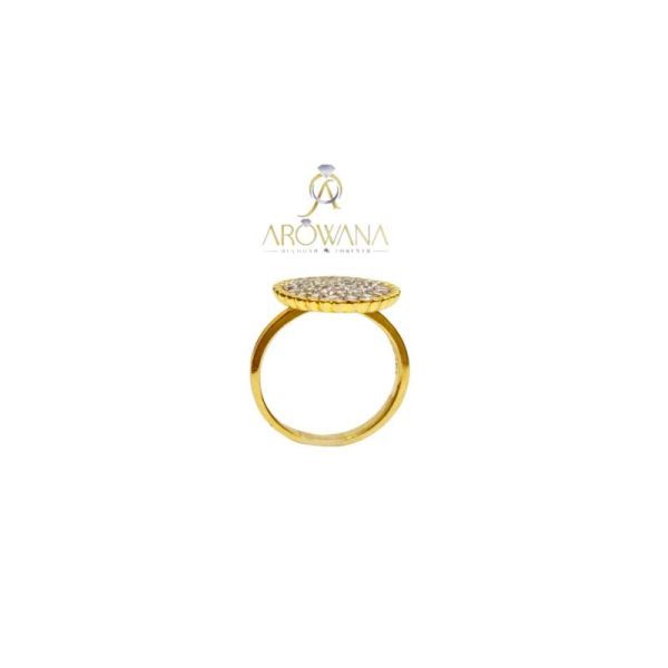 14K Yellow Gold Round Halo Engagement Ring