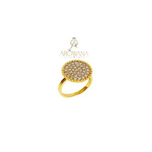 14K Yellow Gold Round Halo Engagement Ring