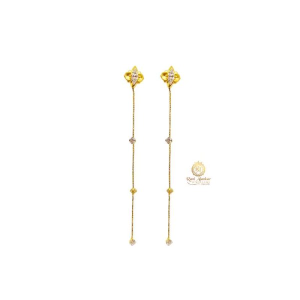 Modern 22 KT Gold Drop Earrings