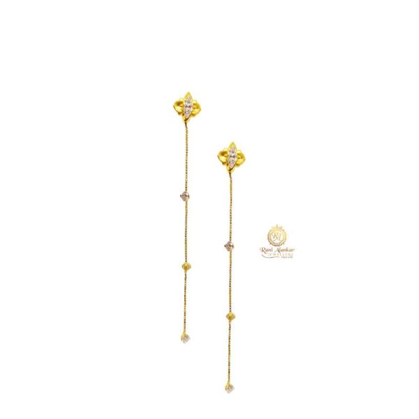 Modern 22 KT Gold Drop Earrings