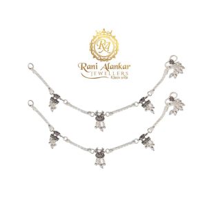 Bague Studded Silver Anklet for Women/Girls Fancy Payal