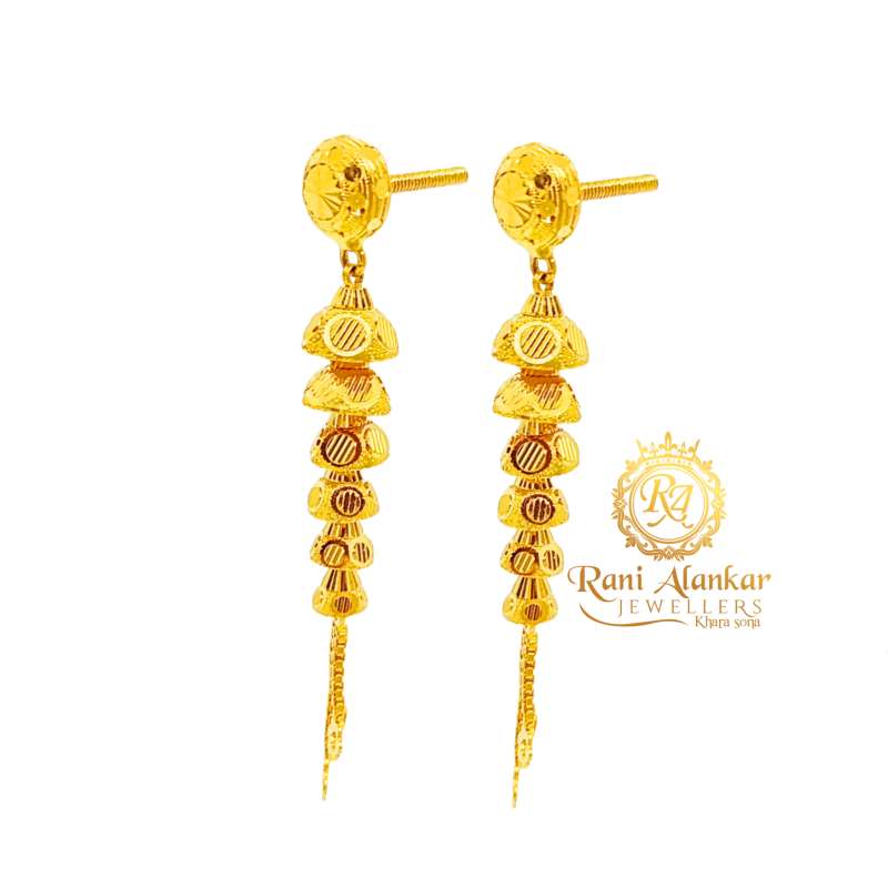 Beautiful Rose Gold Sui Dhaga Earring - Mata Payals Exclusive Silver  Jewellery