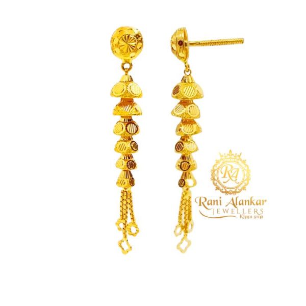 Dangler Gold Sui Dhaga Earring