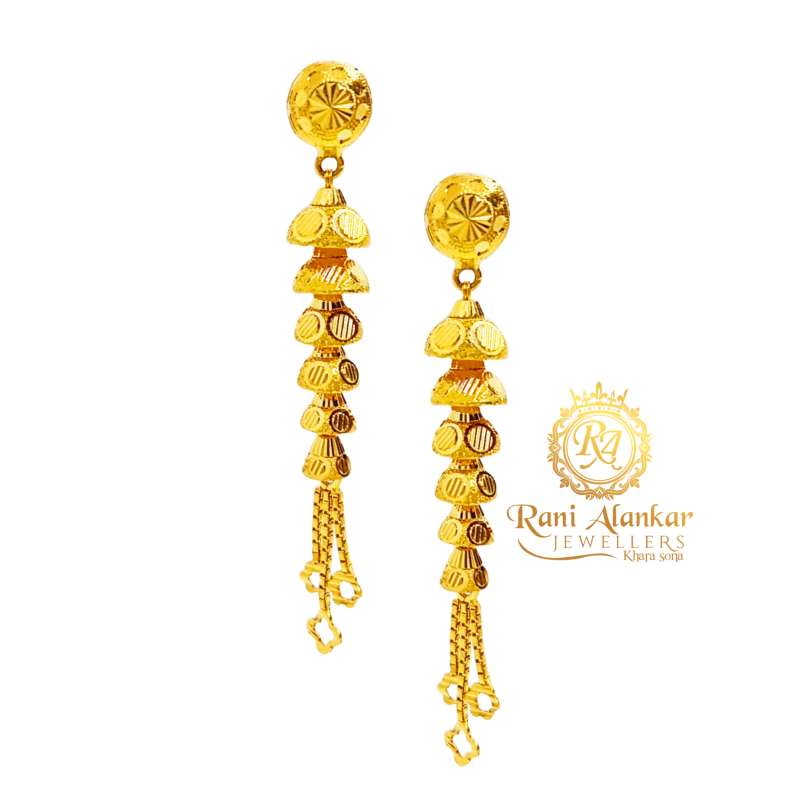 Golden Brass Fashion Sui Dhaga Earrings at Rs 25/pair in Rajkot | ID:  26026223097