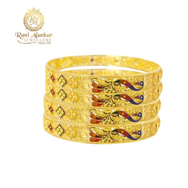 The Traditional Gold Design 4 Bangles Set