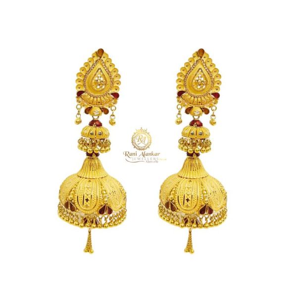 Traditional Charming Gold Jhumkas 18kt
