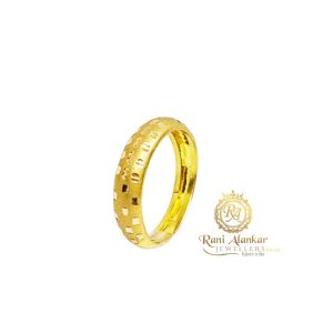 Gold Plated Brass Plain Light Weight Finger Ring Band For Men Boys Women