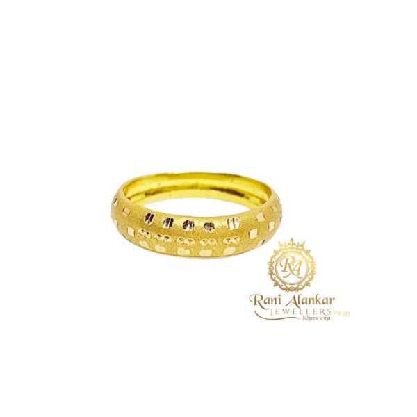 Gold Plated Brass Plain Light Weight Finger Ring Band For Men Boys Women