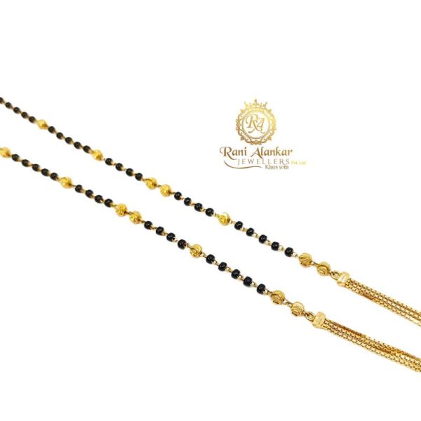 Fancy Cylindrical DSeign Gold Mangalsutra