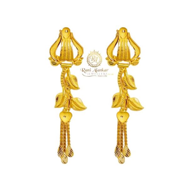 The Leaf Design Gold Earring 18kt