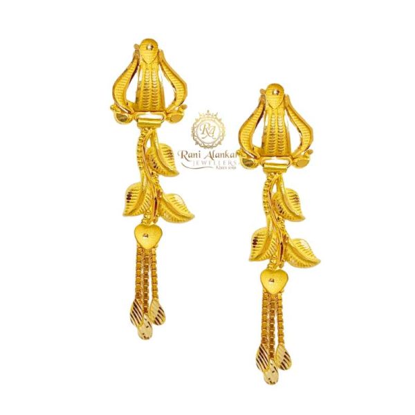 The Leaf Design Gold Earring 18kt