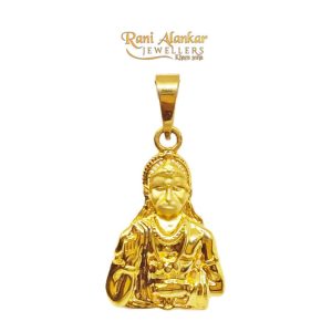 Divine Lord Hanuman 22KT Gold Pendant