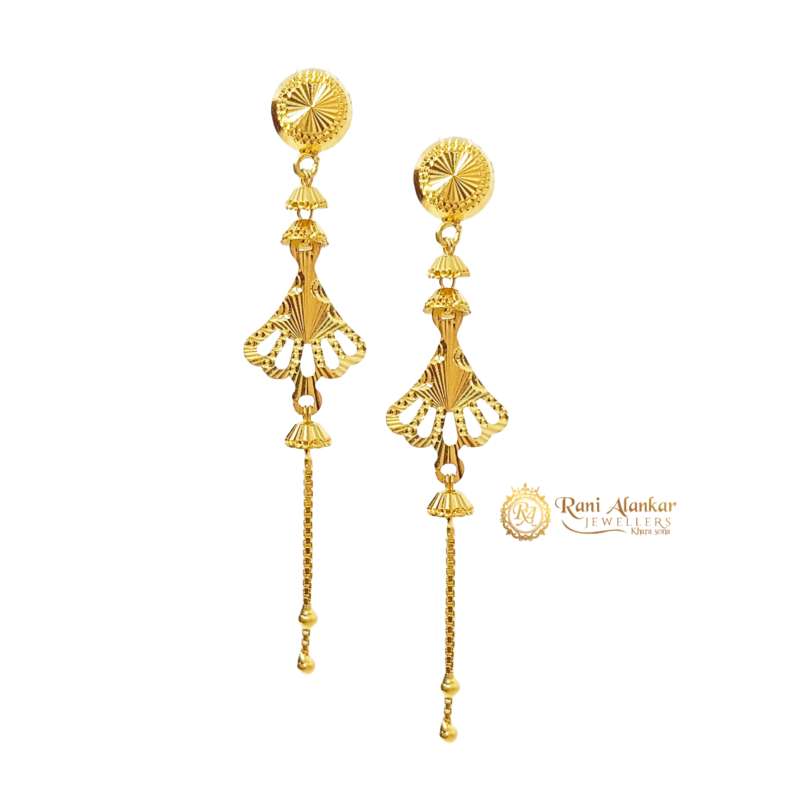 gold earring designs indian daily wear jewelry | Simple Light Weight #Gold # Earring Desig… | Minimalist earrings gold, Fashion earrings, Jewelry  photography styling