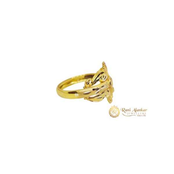 Hollow Fancy Gold Ring (Light Weight)