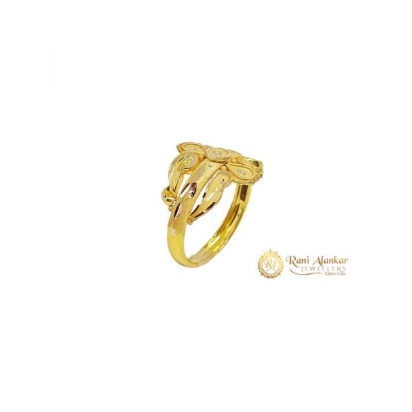 Hollow Fancy Gold Ring (Light Weight)