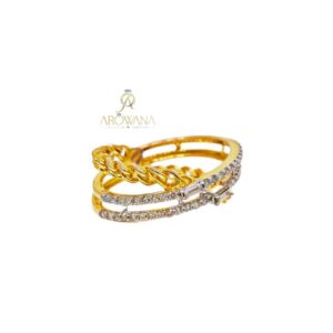 Arowana Real Diamond Jewellery Gold Diamond Ring for Woman