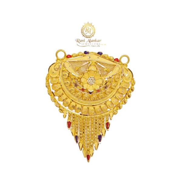 Gold Flower Design Doubal Kunda Locket 22k