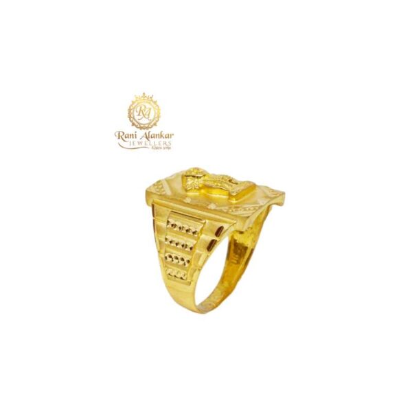 GOVT. ASHOKA PILLAR GOLD RING FOR MEN (MATT FINISHED)