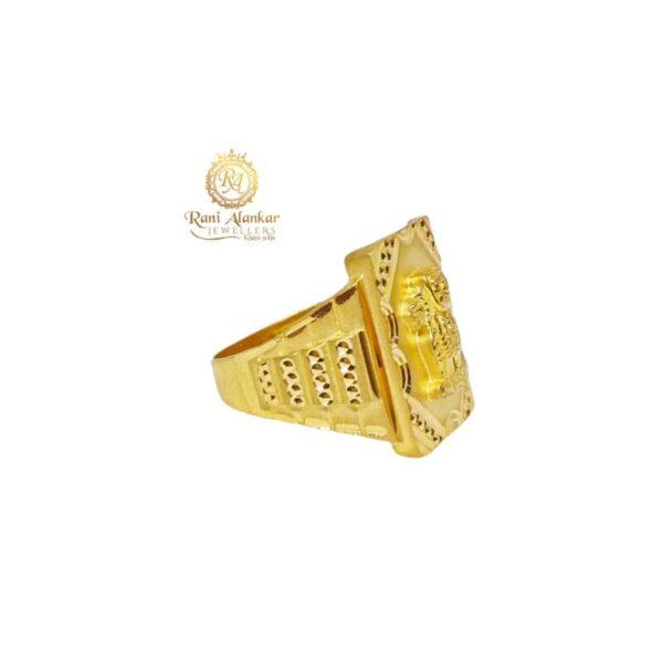 GOVT. ASHOKA PILLAR GOLD RING FOR MEN (MATT FINISHED)