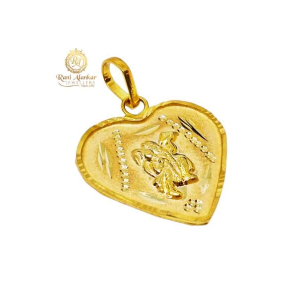 Gold Fancy heart shape Hanuman ji locket