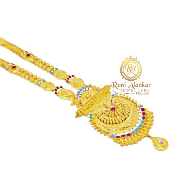 Gold Fancy Long Necklace Design 22kt / Rani Alankar Jewellers