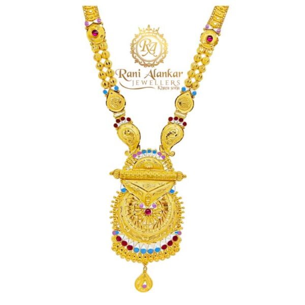 Gold Fancy Long Necklace Design 22kt / Rani Alankar Jewellers