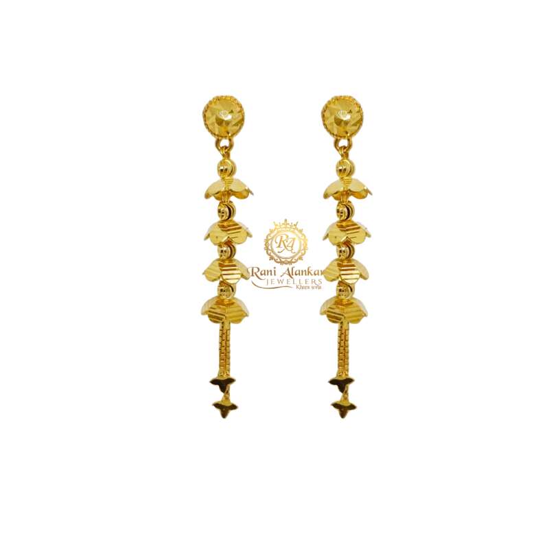 22k Plain Gold Earring JGS-2309-09167 – Jewelegance