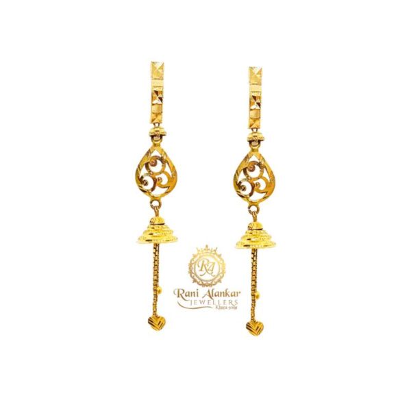 Gold Fancy Earring (sui Dhaga )Design 22kt / Rani Alankar Jewellers