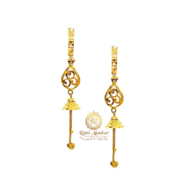 Gold Fancy Earring (sui Dhaga )Design 22kt / Rani Alankar Jewellers