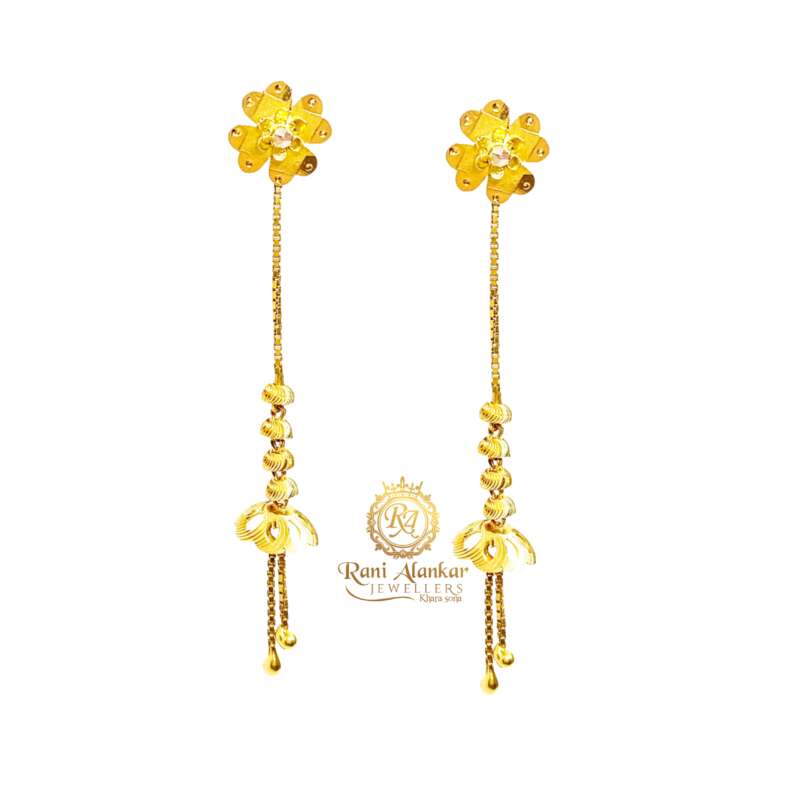 Stylish Casual Brass Gold Plated Beautiful Sui Dhaga Earring For Women
