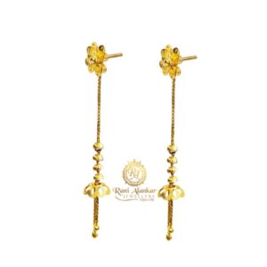 Gold Fancy Earring Flower (sui Dhaga )Design 22kt / Rani Alankar Jewellers
