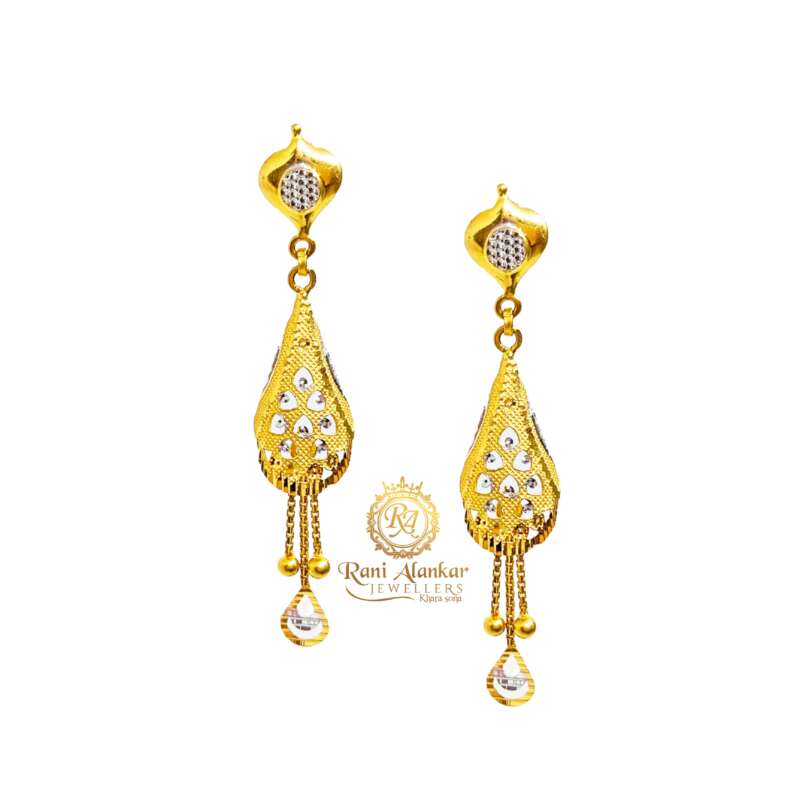 ER17825 Multi Colour Leaf Design Fancy Gold Covering Earrings South Screw  Jewellery Shop Online | JewelSmart.in