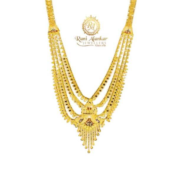 The Four Layer Fancy Gold Long Necklace 18kt