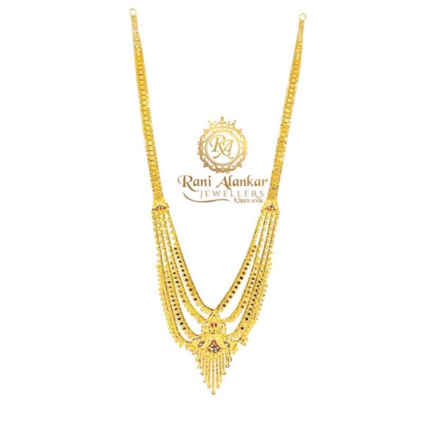 The Four Layer Fancy Gold Long Necklace 18kt