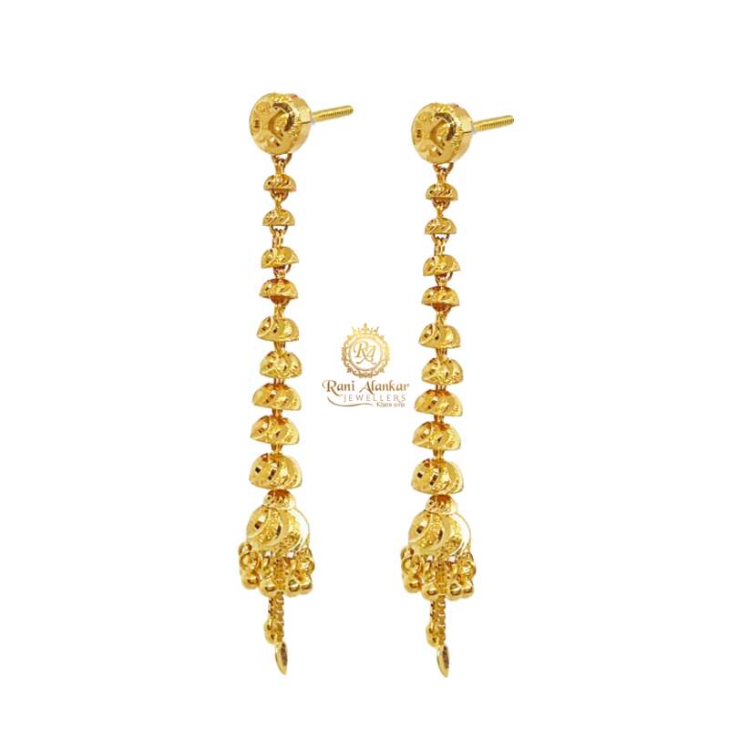 Gold-plated green enamel simple stud earrings copper for women & girls |  traditional earrings women - AQUASTREET - 4221389