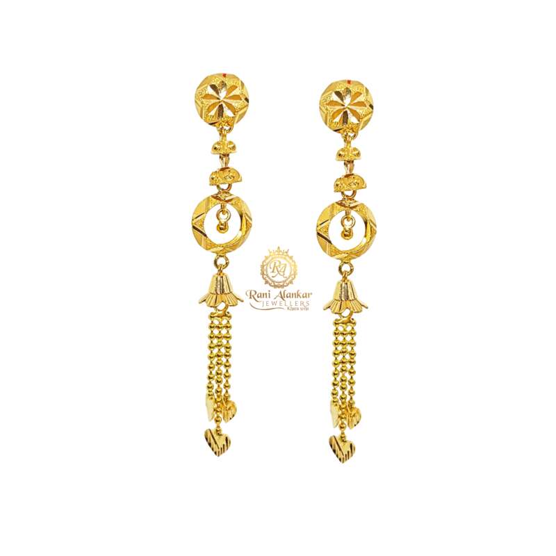 Traditional Gold Kudi Earrings For Women - Lagu Bandhu