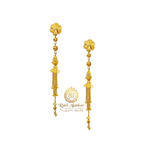 Latest Gold Long Earring Design Rani Alankar Jewellers