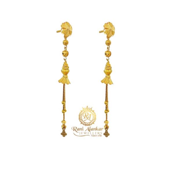 Latest Gold Long Earring Design Rani Alankar Jewellers