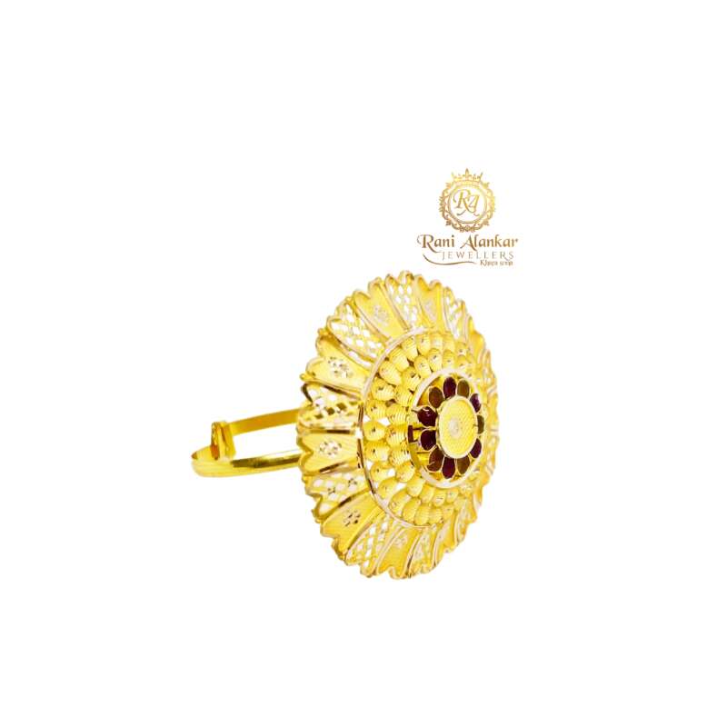 Aanandita Golden Beautiful Jodha Ring Adjustable – Aanandita Creations