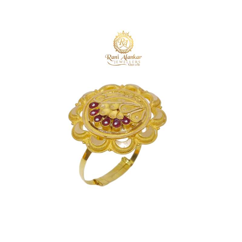 Aanandita Golden Jodha Ring Adjustable – Aanandita Creations