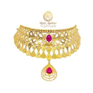 Gold Bridal Chokar Necklace 18kt