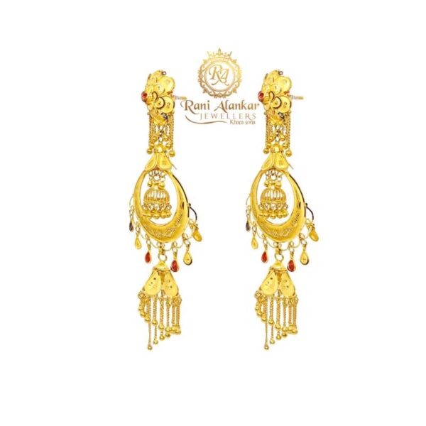 Gold Fancy Earring Design 22kt