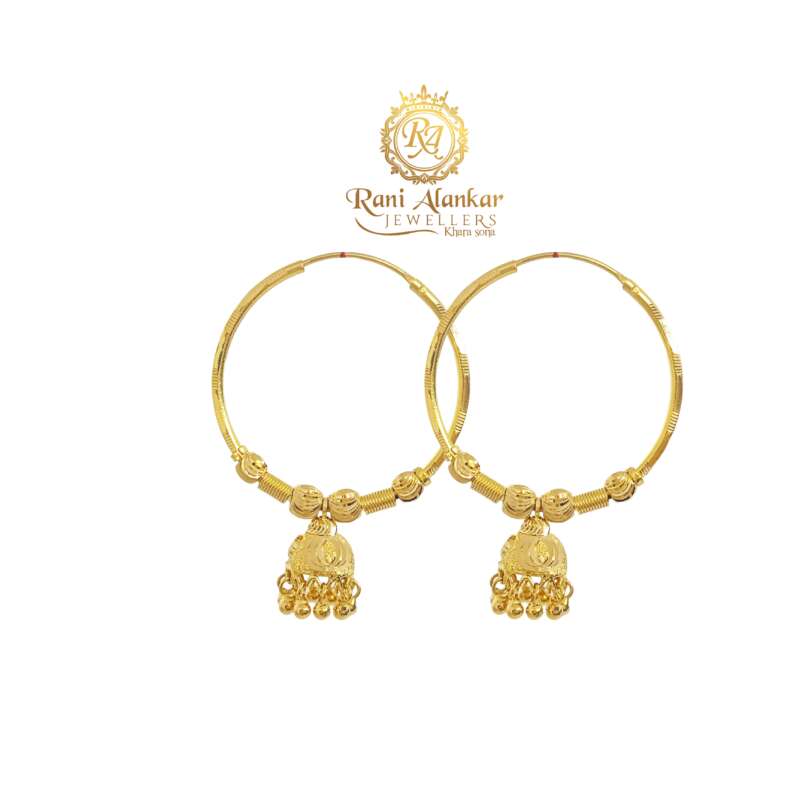 Gold Bali Earrings at 75000.00 INR in Bengaluru, Karnataka | Rishabh Gold  Palace