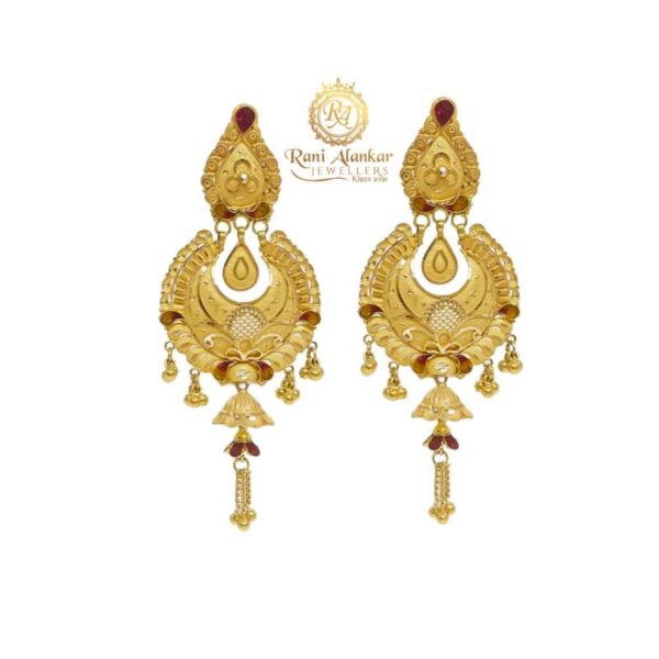 Gold Jhala Earring18kt